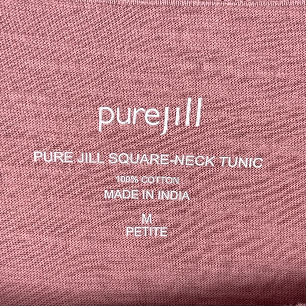 J. JILL Pure Jill Square-Neck Tunic 3/4 Sleeve Dusty Rose Women's Medium Petite - Picture 6 of 10